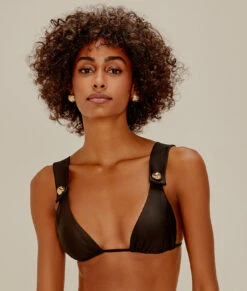 Agua De Coco Top Alongado Buttons Preto