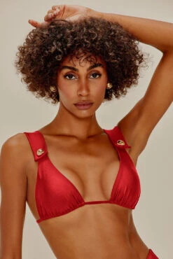 Agua De Coco Top Alongado Buttons Vermelho -Agua de Coco Shop top adc top alongado buttons vermelho 7