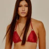 Agua De Coco Top Bikini Buttons Vermelho