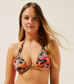 Agua De Coco Top Media Floral Ikat