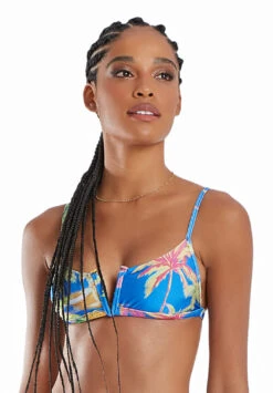 Tropical Blue V-cut Bikini Top - Top Bikini Joy Recanto