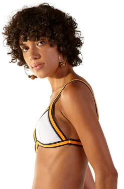 White Triangle Top With Orange & Black Finishing - Top Disco Branco 8 White Triangle Top With Orange & Black Finishing - Top Disco Branco -Agua de Coco Shop top blueman top disco branco 2