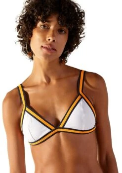 White Triangle Top With Orange & Black Finishing - Top Disco Branco 10 White Triangle Top With Orange & Black Finishing - Top Disco Branco -Agua de Coco Shop top blueman top disco branco 4