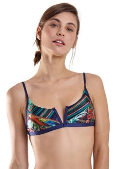 Multicolored Tropical V Bralette Top - Top Joy Iquitos