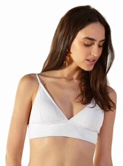 White Ribbed Longline Bikini Top - Top Light Branco -Agua de Coco Shop top blueman top light branco 3