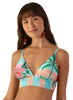 Colorful Tropical Longline Bralette Top - Top Pacifico Levemente