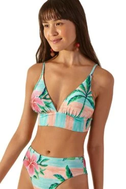 Colorful Tropical Longline Bralette Top - Top Pacifico Levemente -Agua de Coco Shop top blueman top pacifico levemente 2