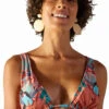 Tropical Print Triangle Halter Top - Top Riviera Palmar