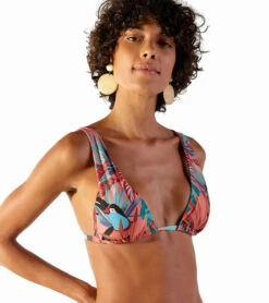 Tropical Print Triangle Halter Top - Top Riviera Palmar 7 Tropical Print Triangle Halter Top - Top Riviera Palmar -Agua de Coco Shop top blueman top riviera palmar 3