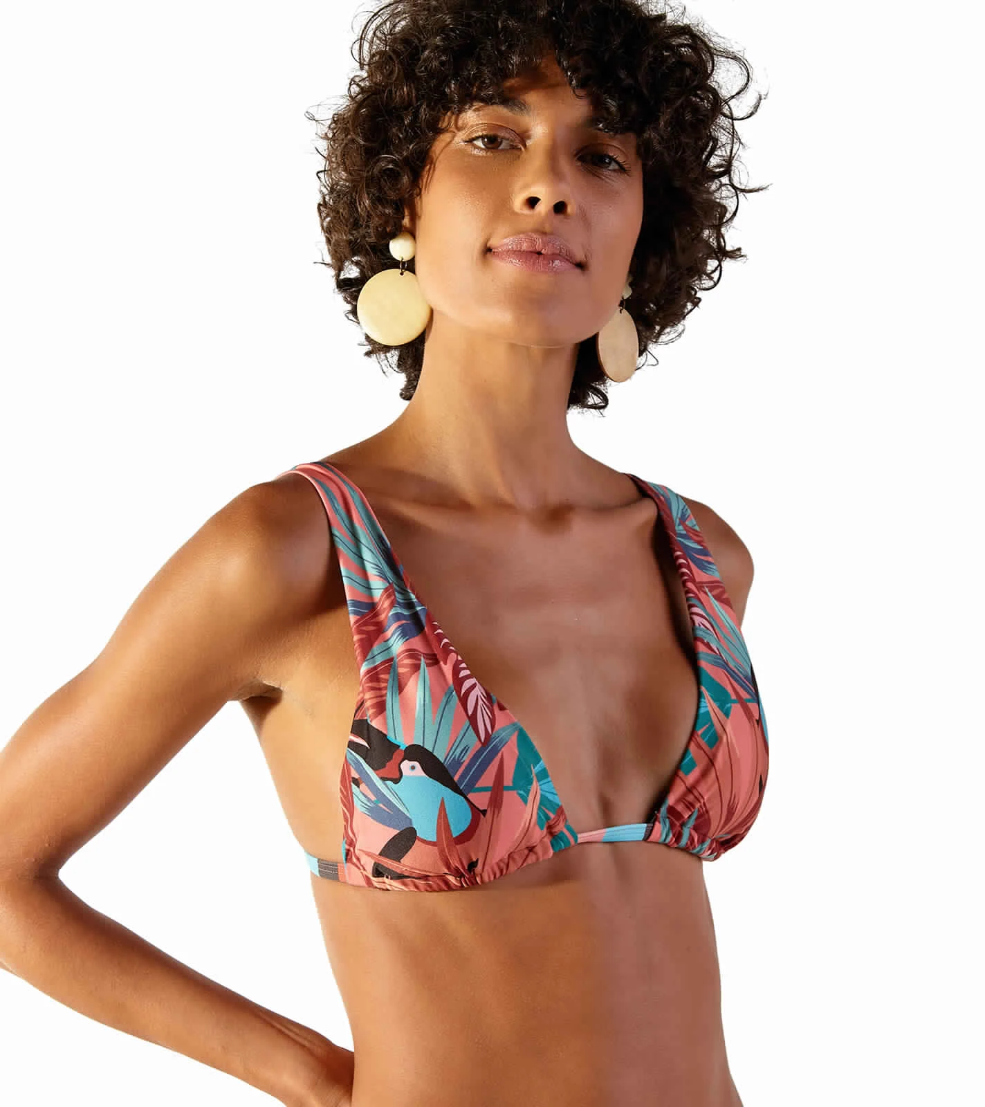 Tropical Print Triangle Halter Top - Top Riviera Palmar 4 Tropical Print Triangle Halter Top - Top Riviera Palmar - Image 4
