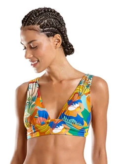 Colorful Print Wide Straps Bralette Top - Top Sum Cartagena -Agua de Coco Shop top blueman top sum cartagena 2
