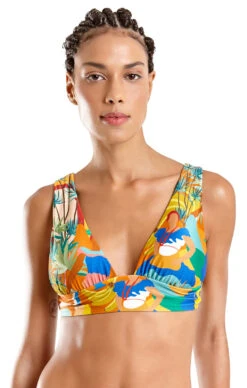Colorful Print Wide Straps Bralette Top - Top Sum Cartagena -Agua de Coco Shop top blueman top sum cartagena 4