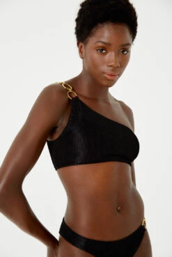 Top Textura Wavy Shine Preto