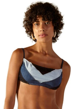 Tricolor Jeans Bikini Top - Top Venus Jeans -Agua de Coco Shop top blueman top venus jeans 3