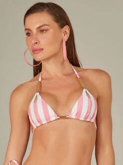 Top Biquini Monaco Listras Pink