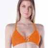 Top Tiras Cruzadas Neon Laranja