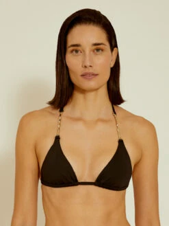 Top Embellished Bikini Black