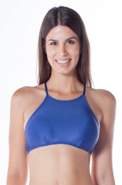Blue Balconette Bikini Top With Underwire - Top Bolha Drapeada Fio Arara Azul