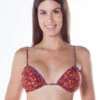 Ripple Orange / Purple Leopard Triangle Bikini Top - Top Ripple Jaguar