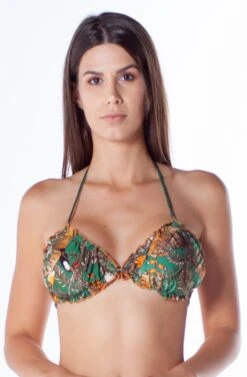 Green Tropical Triangle Top With Wavy Edges - Top Ripple Dupla Face Tropicaliente