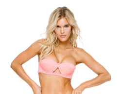 Coral Pink/gold Bi-material Balconette Bikini Top - Soutien Paradise Pink Coral -Agua de Coco Shop top lulifama soutien paradise pink coral 2