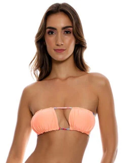 Top Multi Floral Blossoms Electric Coral -Agua de Coco Shop top multi floral blossoms electric coral 4