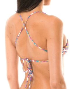 Swimsuit Crop Top, Retro Print, Cross-over back - Soutien Beira Rio Sporty -Agua de Coco Shop top riodesol soutien beira rio sporty 3