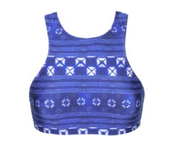 Blue Print Swimmer-back Crop Top - Soutien Cool Jean Sporty