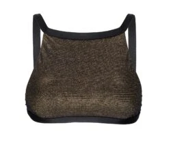 Crop Top In Lurex And Black Contours - Soutien Cropped Radiante