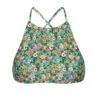 Green Floral Swimsuit Crop Top, Cross-over Back - Soutien Iemanja Sporty