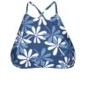 Bikini Crop Top Blue/white Flowers - Soutien Maresia Sporty