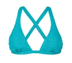 Fixed Blue Lurex Triangle Halterneck Top - Soutien Radiante Azul Sporty Mini