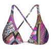 Multicoloured Triangle Scarf Bikini Top With Crossover Back - Soutien Samarcanda Cool