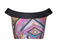 Multicoloured Top With Black Bardot Collar - Soutien Samarcanda Offshoulder