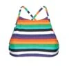 Colourful Striped Bikini Crop Top - Soutien Tepego Sporty