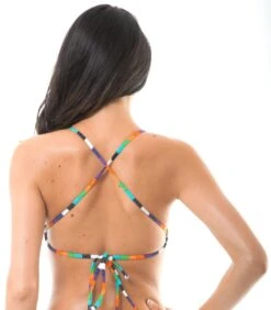 Colourful Striped Bikini Crop Top - Soutien Tepego Sporty -Agua de Coco Shop top riodesol soutien tepego sporty 2