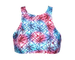Tie Dye Swimmer Back Crop Bikini Top - Soutien Tiejean Sporty
