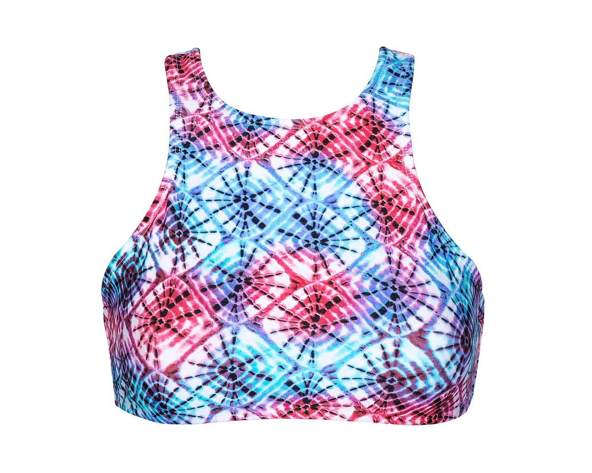 Tie Dye Swimmer Back Crop Bikini Top - Soutien Tiejean Sporty 1 Tie Dye Swimmer Back Crop Bikini Top - Soutien Tiejean Sporty