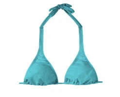 Sliding Blue Triangle Bikini Top - Tahiti Cortinao