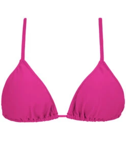 Pink Fuchsia Triangle Bikini Top With Straight Stripes - Top Amaranto Arg Fixo