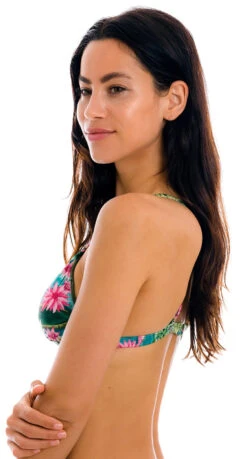 Green Blue Tropical Triangle Bikini Top - Top Amazonia Tri-fixo -Agua de Coco Shop top riodesol top amazonia tri fixo 3