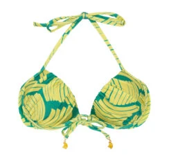Balconette Bikini Top In Green Banana Print - Top Banana Yellow Balconet