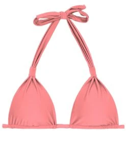 Peach Rose Halter Bikini Top - Top Bella Cortinao