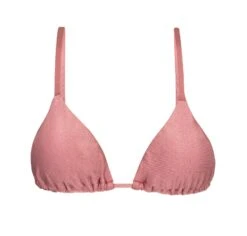 Iridescent Pink Triangle Top With Brown Straps - Top Callas Invisible