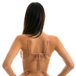 Iridescent Pink Triangle Top With Brown Straps - Top Callas Invisible -Agua de Coco Shop top riodesol top callas invisible 2