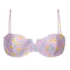 Textured Pastel Floral Balconette Bikini Top - Top Canola Balconet