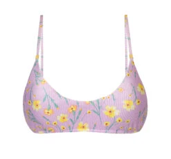 Purple Floral Adjustable Bralette Top - Top Canola Bralette