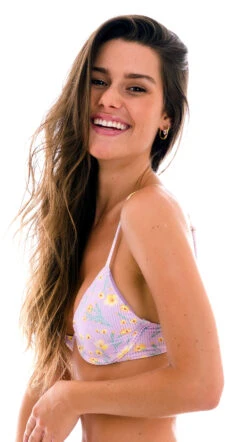 Purple V-underwired Bikini Top In Flowers - Top Canola Tri-aro -Agua de Coco Shop top riodesol top canola tri aro 3