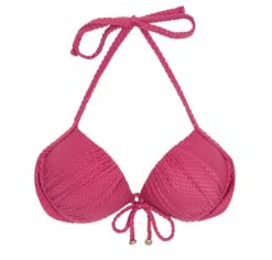 Textured Fuchsia Pink Balconette Top - Top Cloque Lichia Balconet