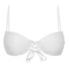 Textured White Push-up Balconette Bikini Top - Top Cotele-branco Balconet-pushup